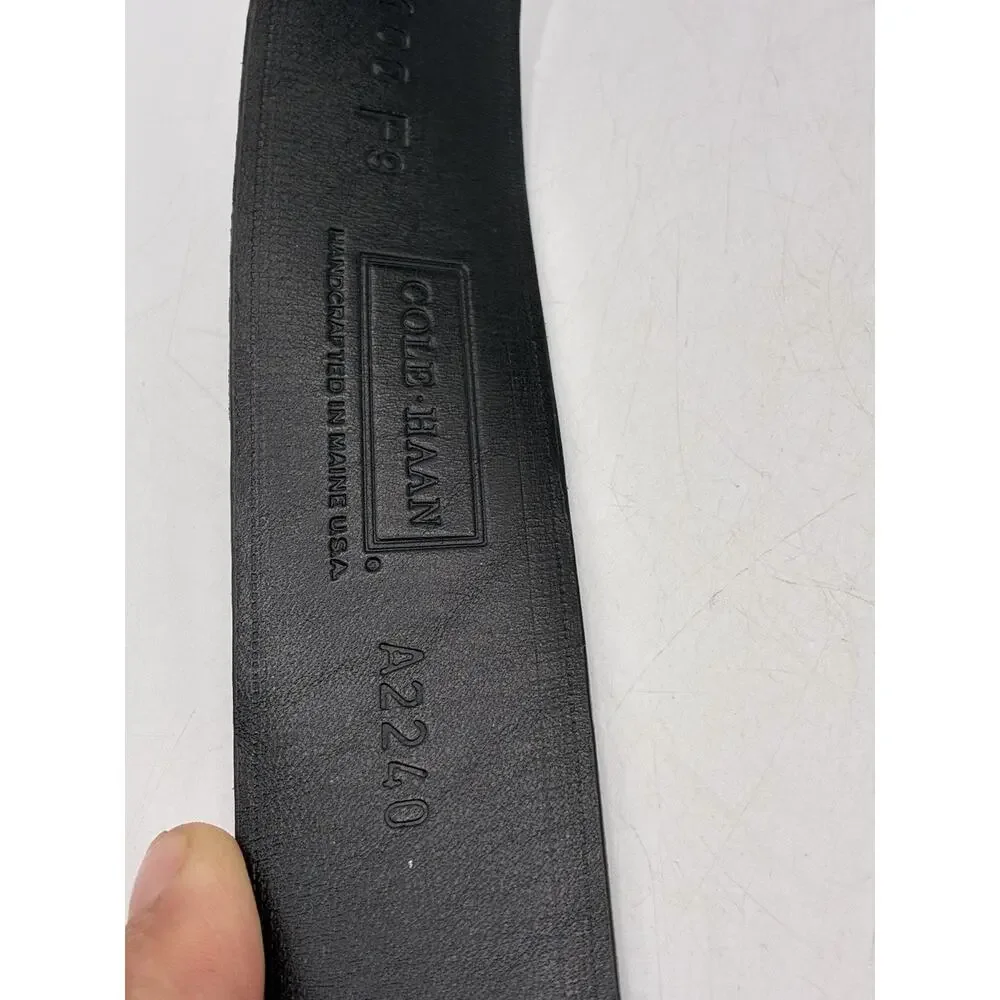 Cole Haan Men’s Black Leather Belt Size 40 Classic Dress Belt Preowned